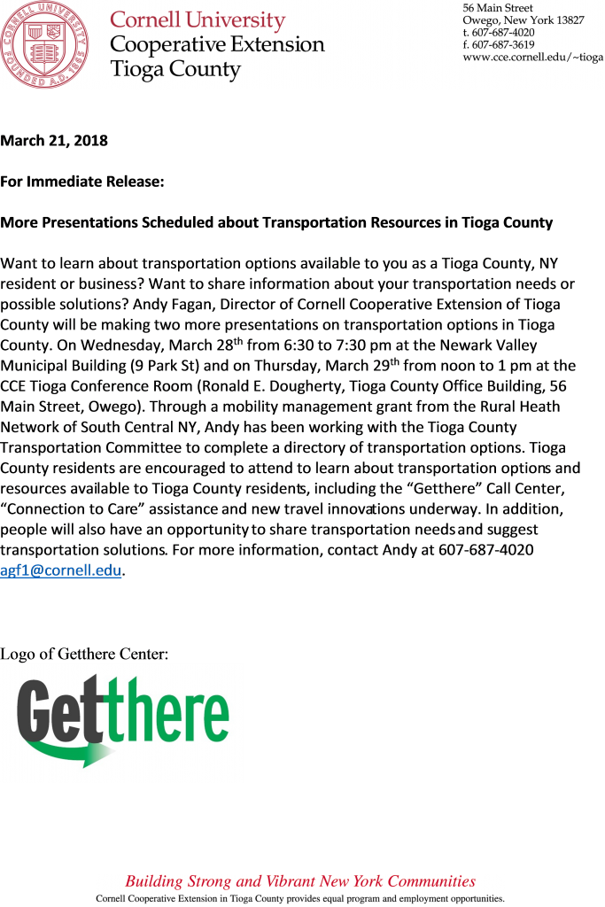 Village of Newark Valley Tioga County New York